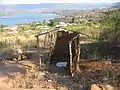 Abandoned pit latrine in the peri-urban area of Durban, South Africa.