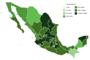 Number of active confirmed cases by state (as of August 10, 2020[update])