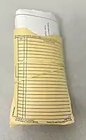 Lloyd George envelopes held by rubber band