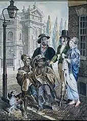 "Worldly Folk" Questioning Chimney Sweeps and Their Master before Christ Church in Philadelphia