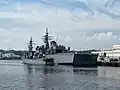 JS Ōyodo and JS Uraga at Yokosuka on 22 September 2013.