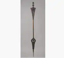 Image 36Seated female Staffs of office (Kibango), were displayed by Luba kings. In Luba society, women's bodies were considered the ultimate vessels of spiritual power. (from History of Zambia)