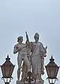Athena arms the warrior