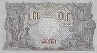 1000 Yugoslav dinar (4000 kruna) banknote, 1919