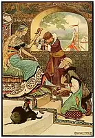 "Oh, said the man, I am able to do everything."Illustration for Russian Fairy Book (1916).