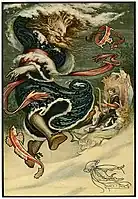 "The Water Tsar dances"Illustration for Russian Fairy Book (1916).