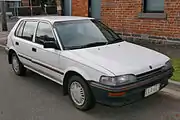 1989–1991 Holden Nova (LE) hatchback, based on the Toyota Corolla (E90).