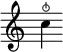 {
\override Score.TimeSignature #'stencil = ##f
\relative c'' {
c4\snappizzicato
} }