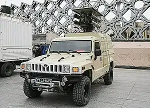 The Pirooz parked during a defense exhibition