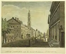 Image 6Philadelphia's Second Presbyterian Church, ministered by New Light Gilbert Tennent, was built between 1750 and 1753 after the split between Old and New Side Presbyterians. (from First Great Awakening)