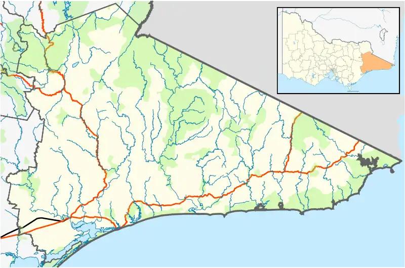 Lake Tyers Mission is located in Shire of East Gippsland