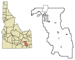 Location of Lava Hot Springs in Bannock County, Idaho.