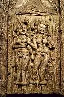 Begram Decorative plaque from a chair or throne, ivory, room 13, c.100 BCE