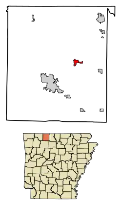 Location of Bergman in Boone County, Arkansas.