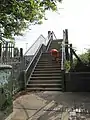 The footbridge over the railway that connects Mill Street with Beckett Street, south of Oxford railway station.