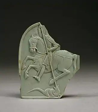 Byzantine bas-relief of Saint George and the Dragon (steatite),  12th century