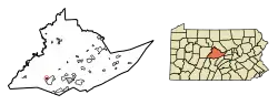 Location of Port Matilda in Centre County, Pennsylvania.