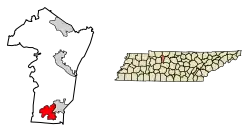 (Rough) Location of Craggie Hope in Cheatham County, Tennessee.