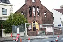 The Immanuel Community Church in Hanover was destroyed by fire in 2003.  Demolition is underway in this picture from May of that year.