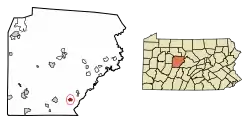 Location of Ramey in Clearfield County, Pennsylvania.