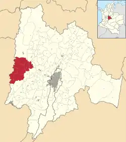 Location of Central Magdalena Province in Colombia