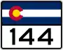 State Highway 144 marker