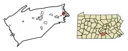 Location of Camp Hill in Cumberland County, Pennsylvania.