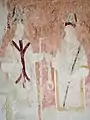 15th century wall paintings, possibly St Erasmus (Elmo) and St Leonard