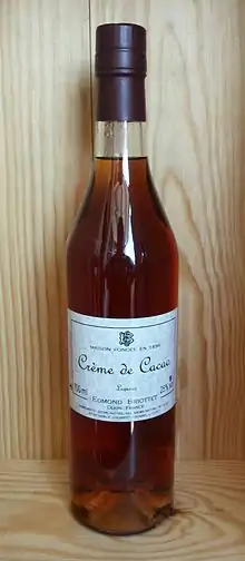 A bottle of chocolate liqueur