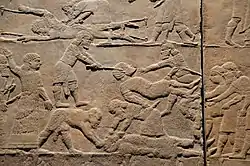 Tongue removal and live flaying of Elamite chiefs after the Battle of Ulai, 653 BCE.