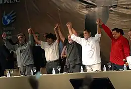 Image 1Presidents Fernando Lugo of Paraguay, Evo Morales of Bolivia, Luiz Inácio Lula da Silva of Brazil, Rafael Correa of Ecuador and Hugo Chávez of Venezuela in World Social Forum for Latin America (from History of socialism)