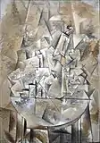 Georges Braque, 1911, Nature Morte (The Pedestal Table), oil on canvas, 116.5 x 81.5 cm, Georges Pompidou Center, Paris