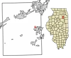 Location of Carbon Hill in Grundy County, Illinois.