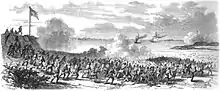 Combat of Ilha da Redenção, on the Paraná River (April 10, 1866): the 19th Brazilian Brigade repels the Paraguayan assault.