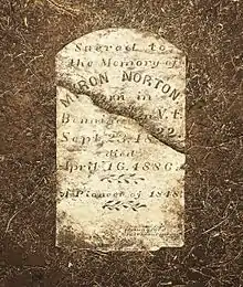 Headstone of Myron Norton at Evergreen Cemetery in Los Angeles