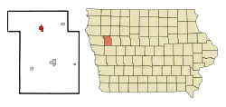 Location of Holstein, Iowa