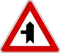 Side road junction to left