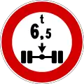 Axle weight limit in tonnes(formerly used )