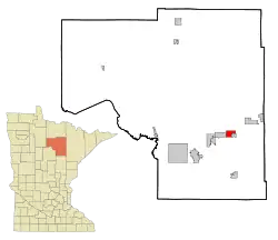 Location of the city of Marblewithin Itasca County, Minnesota