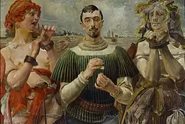 Polish Hamlet. Portrait of Aleksander Wielopolski by Jacek Malczewski (1903). The female figures symbolize young revolutionary Poland and old enslaved Poland