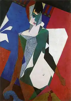 Jean Metzinger, April 1916, Femme au miroir (Lady at her Dressing Table), oil on canvas, 92.4 x 65.1 cm, private collection