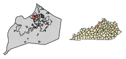 Location of Riverwood in Jefferson County, Kentucky