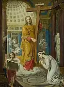 Jesus Christ with the Golgotha cross