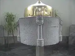 The baptismal font