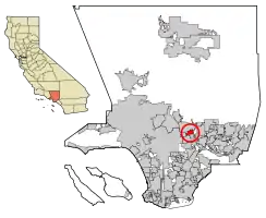 Location of San Marino in Los Angeles County, California