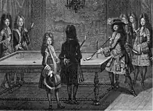 Image 6Louis XIV playing billiards (1694) (from Carom billiards)