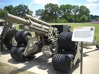 Front quarter view of the M2A2 Terra Star 105mm Auxiliary Propelled Howitzer