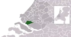 Highlighted position of Nissewaard in a municipal map of South Holland