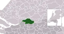 Highlighted position of Altena in a municipal map of North Brabant