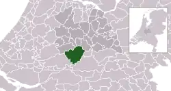 Highlighted position of Vijfheerenlanden in a municipal map of Utrecht